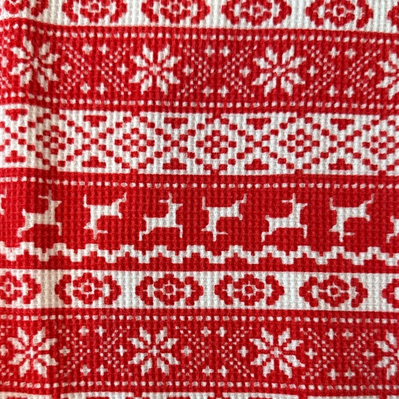 Red & White Waffle Weave Winter Onesie Fair Isle Cotton Blend (Target) Size XXL - Picture 4 of 5